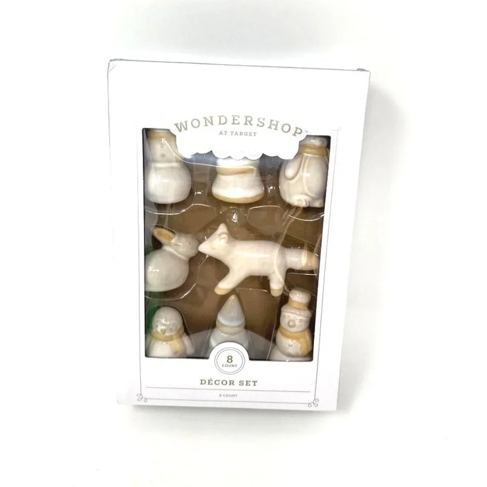 Target 8 Pack Ceramic White Christmas Set - Wondershop™ Tabletop Decor Nature
